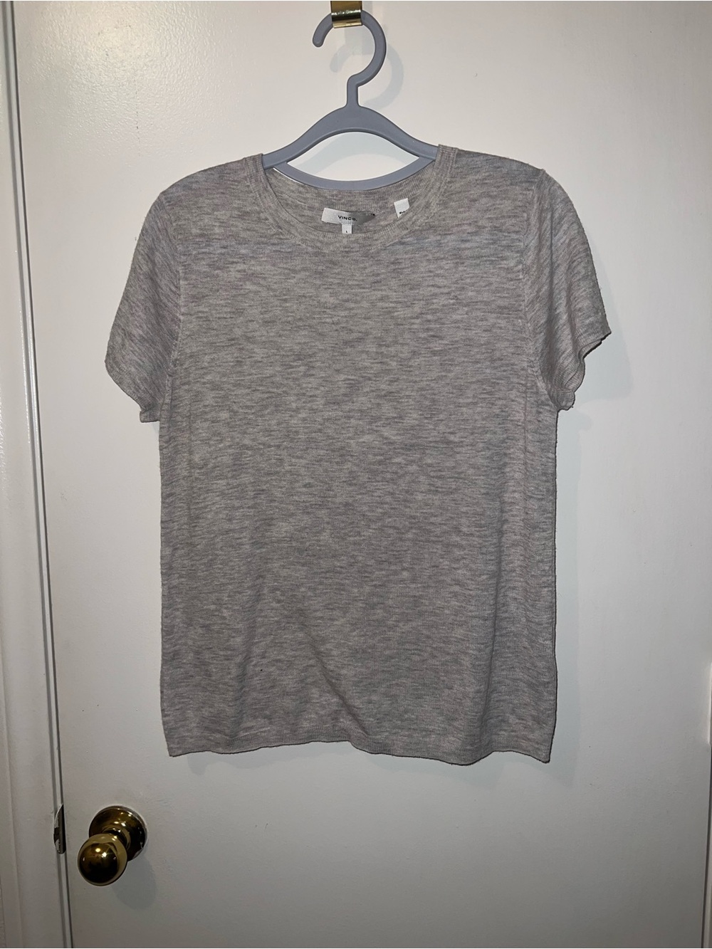 Vince Heather Gray Short Sleeve Crew Tee
